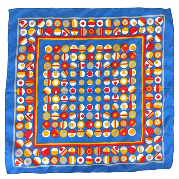Vintage Accessories - Vintage Nautical Square 19" Blue Geometric Secretary Mod 70s